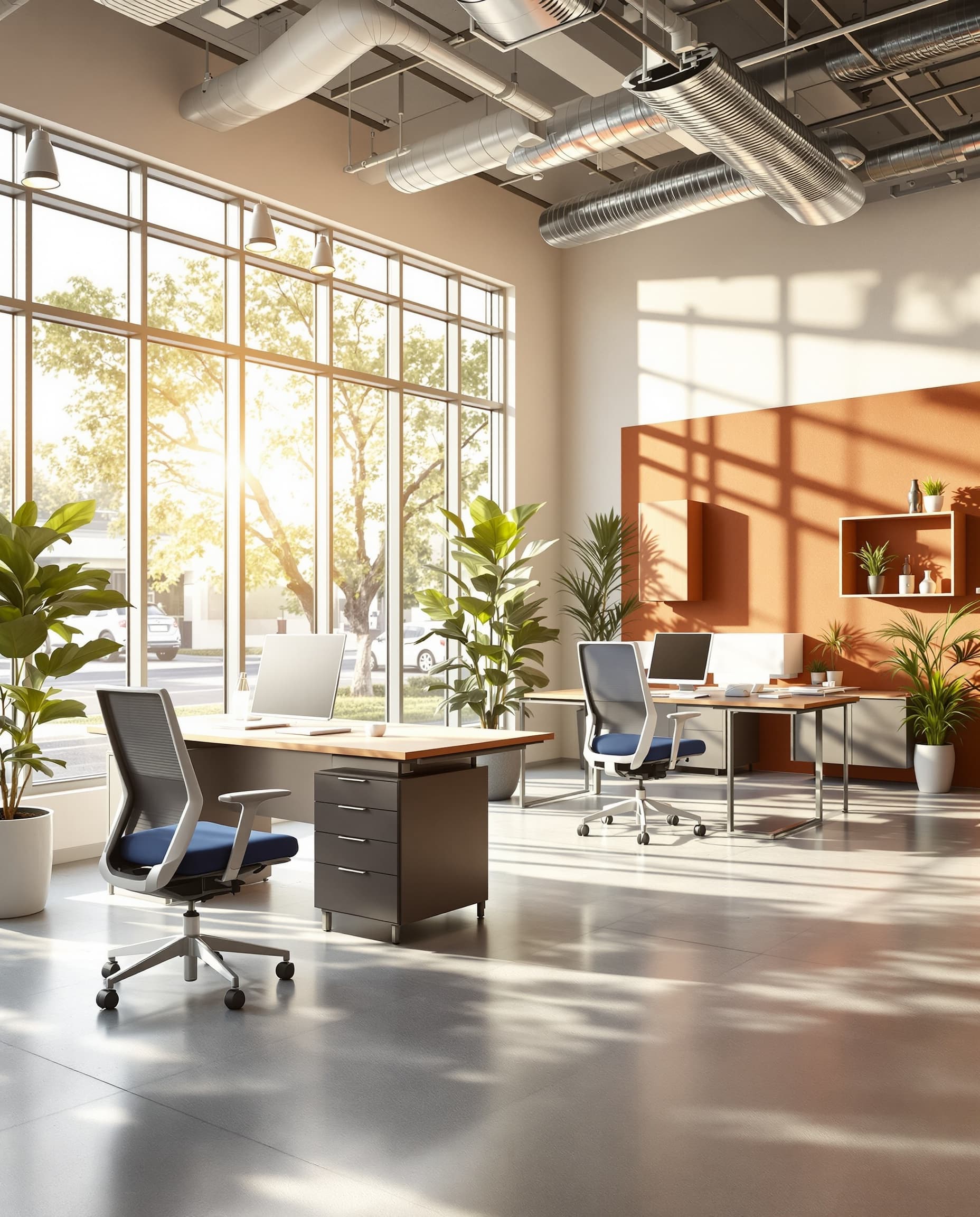 OFDC Commercial Interiors showroom with premium furniture displays