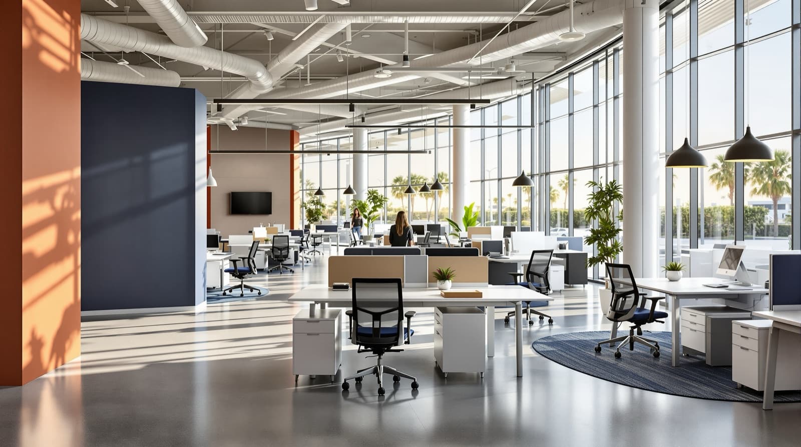 Modern OFDC showroom with contemporary commercial furniture