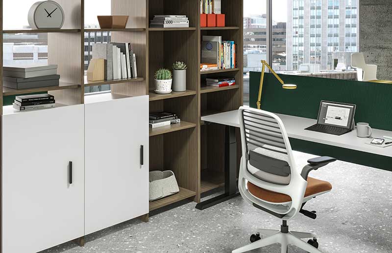 office space with steelcase desk